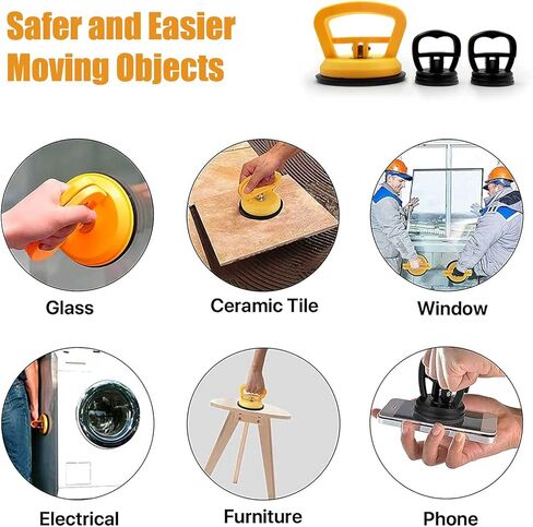 أداة سحب انبعاجات السيارة - مجموعة إزالة انبعاجات الشفط الكبيرة، رافع مقبض زجاجي قوي لإزالة الانبعاجات تلقائيًا، لإصلاح انبعاجات السيارة والبلاط الزجاجي ورفع الجرانيت (3 عبوات) in Kuwait