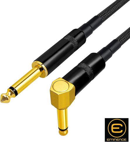 Audioblast - وحدتان - 8 بوصة - HQ-1 - فائق المرونة - مزدوج الحماية (100%) - كابل تصحيح دواسة تأثيرات آلة الجيتار مع مقابس TS وأحذية مزدوجة من Eminence مستقيمة وزاوية ذهبية ¼ بوصة (6.35 مم) in Kuwait