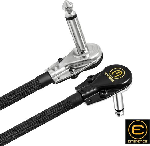 AUDIOBLAST - 6 وحدات - 15 بوصة - HQ-1- جديلة (أسود) - مرنة - محمية مزدوجة (100%) - كابل تصحيح دواسة تأثيرات الآلة مع ¼ بوصة (6.35 مم) منخفض المستوى، مقابس R/A Pancake TS & أحذية واقية in Kuwait