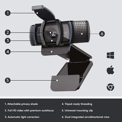 كاميرا ويب الأعمال Logitech C920e (متجددة) in Saudi Arabia