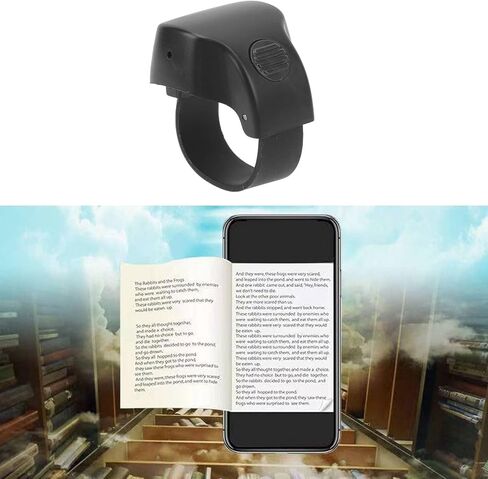 Bluetooth Remote Control Tiktok Page Turner, Camera Remote Shutter Selfie Scrolling Ring Fingertip Clicker for iPhone for Android Phone Tablet (Black) in Saudi Arabia