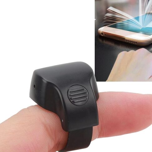 Bluetooth Remote Control Tiktok Page Turner, Camera Remote Shutter Selfie Scrolling Ring Fingertip Clicker for iPhone for Android Phone Tablet (Black) in Saudi Arabia