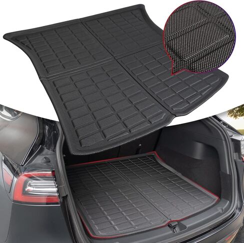 TAPTES حصير صندوق السيارة الخلفي حصيرة البضائع لملحقات الطراز Y 2024 2023 2022 2021 2020، حماية شاملة من بطانة البضائع المقاومة للماء - مناسبة لـ 5 مقاعد in Kuwait