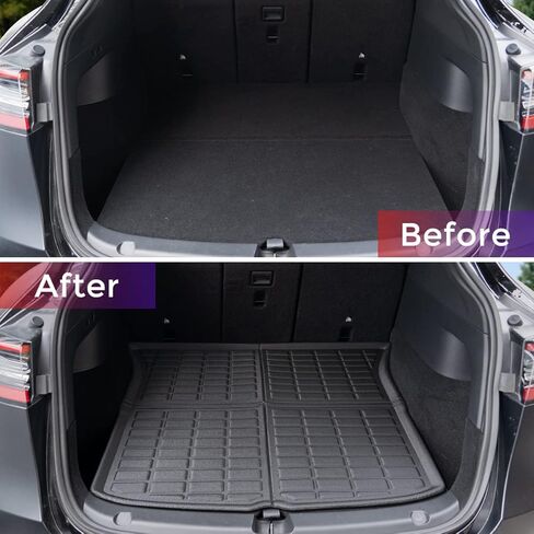 TAPTES حصير صندوق السيارة الخلفي حصيرة البضائع لملحقات الطراز Y 2024 2023 2022 2021 2020، حماية شاملة من بطانة البضائع المقاومة للماء - مناسبة لـ 5 مقاعد in Kuwait