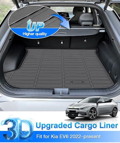 Cartist Cargo Liner Compatible with Kia EV6 2022 2023 2024 All Weather Trunk Mat High Side Waterproof Black TPE… in Saudi Arabia