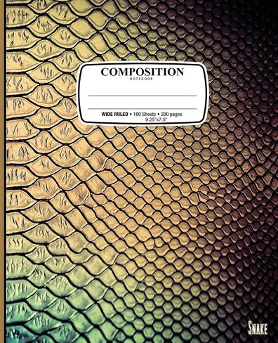 Composition Notebook Snake: Composition Notebook Snake: Snake Viper Serpent Skin Scales Luxury: Wide Ruled • 100 Sheets • 200 Pages • 9.25 x 7.5 in. for School Office Home Student Teacher Use in Saudi Arabia