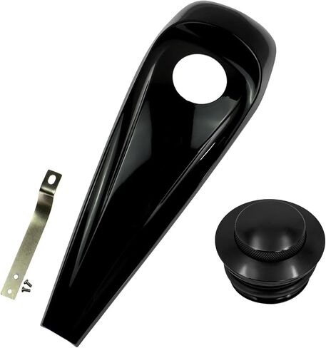 Motorcycle Smooth Dash Fuel Console with Pop Up Gas Tank Cap Covers Fit for Harley Touring Electra Glide FLHT Road Glide FLTRX Street Glide FLHX 2008-2024 (Black) in Saudi Arabia