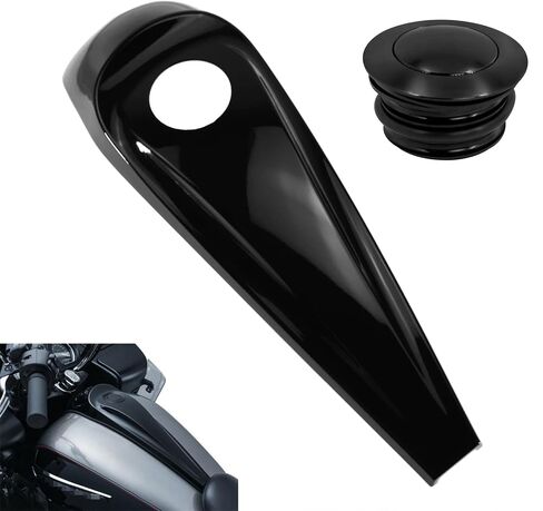 Motorcycle Smooth Dash Fuel Console with Pop Up Gas Tank Cap Covers Fit for Harley Touring Electra Glide FLHT Road Glide FLTRX Street Glide FLHX 2008-2024 (Black) in Saudi Arabia