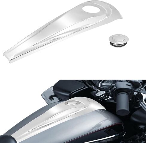 Motorcycle Smooth Dash Fuel Console with Pop Up Gas Tank Cap Covers Fit for Harley Touring Electra Glide FLHT Road Glide FLTRX Street Glide FLHX 2008-2024 (Black) in Saudi Arabia