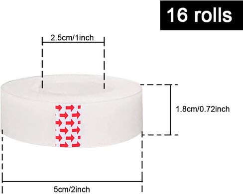 شريط YINUOYOUJIA 16 لفة أبيض، تطبيقات عديدة، مصمم للإصلاح، مثالي للمنزل والمكتب والمدرسة - 3/4 × 1000 بوصة in Kuwait