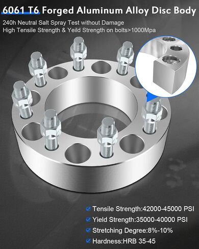 ECCPP 4 قطعة 2 بوصة فواصل العجلات 50 مللي متر 8x6.5 إلى 8x6.5 117 مللي متر CB يناسب 1999-2004 لسييرا 2500 | 2001-2010 يوكون XL 2500 | 1997-2010 لسافانا 2500 3500 in Saudi Arabia