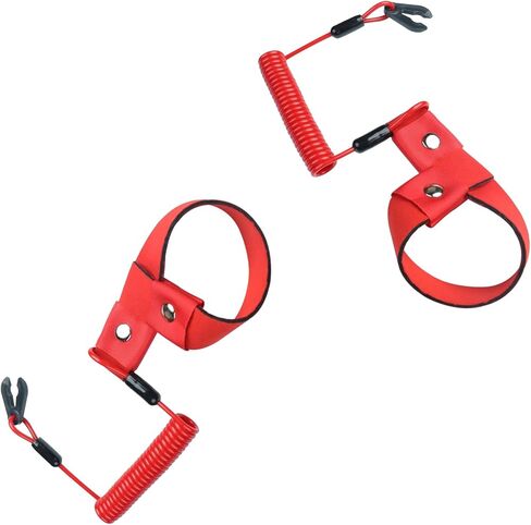 حبل مفتاح قتل القارب، قطعتان من مفتاح قتل حزام المعصم للقارب، مناسب لجميع دراجات Yamaha Jet Ski، Waverunner، محرك محرك خارجي Mercury Marine قطع حبل التوقف، EW2-68348-00-00 استبدال in Saudi Arabia