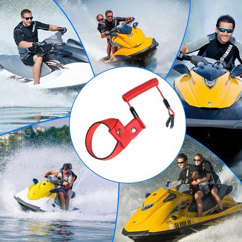 حبل مفتاح قتل القارب، قطعتان من مفتاح قتل حزام المعصم للقارب، مناسب لجميع دراجات Yamaha Jet Ski، Waverunner، محرك محرك خارجي Mercury Marine قطع حبل التوقف، EW2-68348-00-00 استبدال in Saudi Arabia