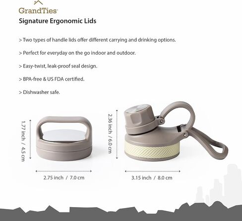 GrandTies 2 Lids Sports Stainless Steel Water Bottles – 24oz, Wide Mouth Vacuum Insulated Reusable Leak Proof BPA-Free Travel Metal Canteen, Thermos Bottles for Men Women Gym (Midnight Black) in Kuwait