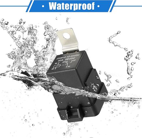 2 Pcs Waterproof Relay DC 12V 40A, 5 Pin Relay Car Charge Case Universal for Car Durable Plastic Black in Kuwait