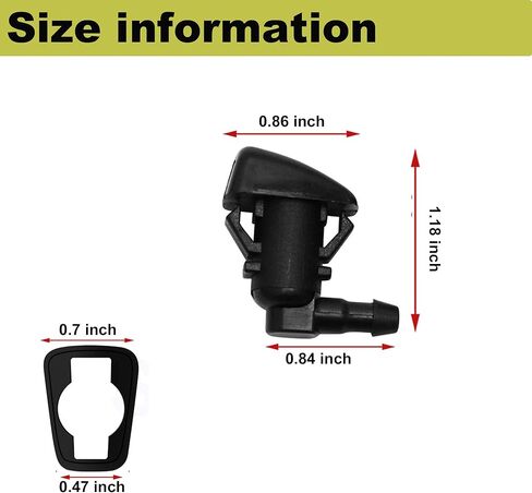 2 حزمة فوهة غسالة الزجاج الأمامي متوافقة مع جيب جراند شيروكي WK2، دودج جراند كارافان، فوهة غسالة دودج دورانجو تحل محل 68269108AA، 55372143AB، 68260443AA in Kuwait