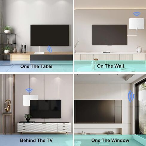 4K Amplified HD Digital TV Antenna Long 1000 Miles Range Smart TV Indoor Support 4K 1080p Fire TV Stick and All Older TVs 360° Signal Reception Switch Signal Booster with HDTV Coax Cable 17ft-White in Saudi Arabia