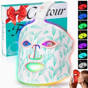 Red Light Therapy for Face, Led Contour Face Mask Light Therapy, 7+1 Color Near-Infrared 850 Led Light Mask, Red Light Therapy at Home[BMask Pro]