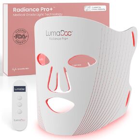 FSA HSA Approved LED Face Mask Light Therapy, Radiance Pro+, 6-in-1 Red Light Therapy for Wrinkles and Fine Lines, Infrared and Blue Photon Beauty Treatment, Anti-Aging Skincare