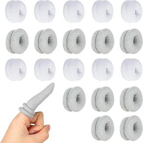 Finger Bandages 20 Pcs Finger Roll Tubular Bandage Cotton Finger Cots Elastic Thumb Bandages Protector Covers for Finger Sprains First Aid