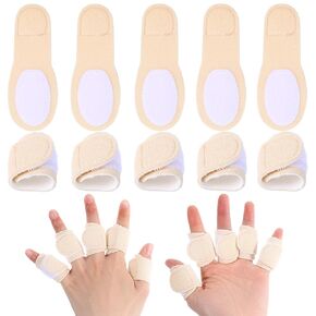 10pcs Castor Oil Pack Wrap for Fingers, Reusable Soft Castor Oil Compress Pack Self Adhesive Adjustable Finger Wraps for Finger Thumb Arthritis Tingling Cracking(Oil Not Included)