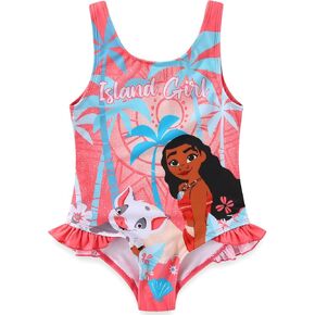Disney Moana Girls Swimsuit UPF 50+ One Piece Bathing Suit for Toddler and Big Kids