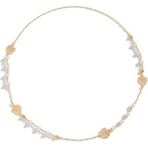 Long Pearl Necklaces for Women Dainty Beaded Pearl Long Necklace Pearl Strand Layered Necklace Statement Sweater Strand Chain Necklace Jewelry