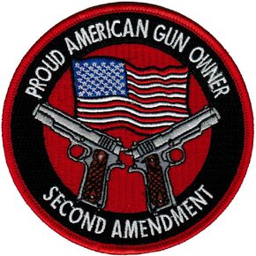 Proud American Gun Owner Second Amendment Embroidered Patch 1911 New Pistol Version