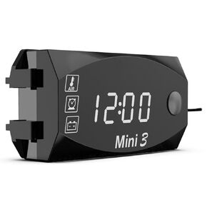 Meichoon 3 in 1 Car Digital Clock Voltmeter مقياس حرارة 12 فولت شاشة الجهد المقاوم للماء شاشة شاشة كبيرة للسيارات الكهربائية للدراجة النارية الأحمر