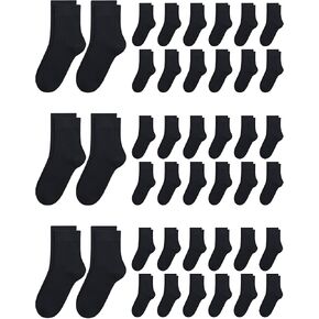 Viscose Bamboo Kids Thin Crew Socks Uniform Boys Girls Bulk Value Unisex Basic Casual Soft Wholesale 48 Pairs