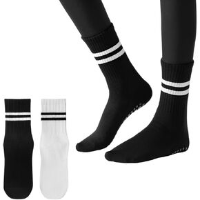 Womens Pilates Non slip Yoga Socks Dance Gym Exercise Ankle Athletic Sockss Athletic Crew Grip Sticky Socks Workout