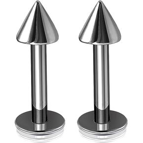 2Pcs Titanium G23 16 gauge Labret Studs Piercing Jewelry Lip Tragus Medusa Cartilage Helix Monroe 3mm Cone More Choices