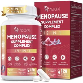 Menopause Supplements for Women, 10 Billion CFU Probiotic, 19-in-1 Multivitamin&Ashwagandha Extract, DIM, Hormonal Balance, Support Hot Flashes, Night Sweats, Mood, Sleep|Vegan, 120 Capsules