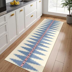 Lahome Modern Long Hallway Runner Rug 10 ft, Washable Rug Runner 2.5x10 Non Slip Kitchen Runner Ultra-Thin, Geometric Print Throw Soft Carpet Runner for Entryway (Black, 2'5''x10')