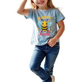 Girls' Graphic Tee and Jeans Set - Stylish and Comfortable Short-sleeved tops and pant Outfit 2-8 Years
