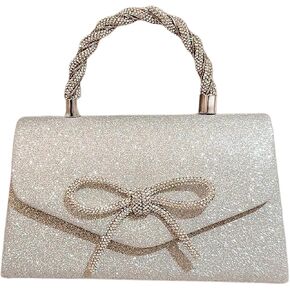 SweatyRocks Women's Bow Sparkly Glitter Clutch Purses Top Handle Evening Handbags