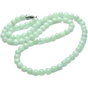 Natural Feng Shui Green Jade Necklace Authentic Agate Jade Bead Necklace 10mm for Women