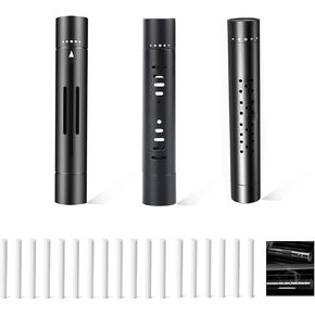 3 Packs Car Diffuser Vent Clip, Cylindrical Essential Oil Car Vent Clips Aroma Diffuser with 18 Refill Sticks for Car, Office, Bathroom, Kitchen, Pet Houses
