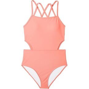 Girls One Piece Swimsuits Bathing Suit for Teens Cut Out Cute Girls' One-Piece Swimwear Criss Cross for Kids Summer Beach in Kuwait