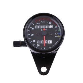 Motorcycle Odometer Speedometer Gauge Dual Digital Display KM/H Universal 1pc(Black)