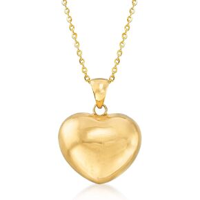 Ross-Simons Italian 18kt Yellow Gold Heart Pendant Necklace. 18 inches