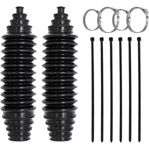 Msyuusr Universal Steering Rack and Pinion Tie Rod Boots, Silicone Inner Tie Rod Boot With Rack and Pinion Boot Clamps, Car Accessories Rack and Pinion Protect Tool Kit (Black)