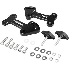 Black Adjustable Windshield Windscreen Risers Compatible with Kawasaki KLR650 2022-2024, Anodized, Aluminum, Wind Screen Support, Including All Necessory Hardware