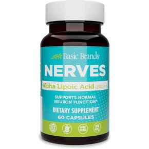 Nerves Alpha Lipoic Acid, 200 mg, Neuron Function (Pack of 1)