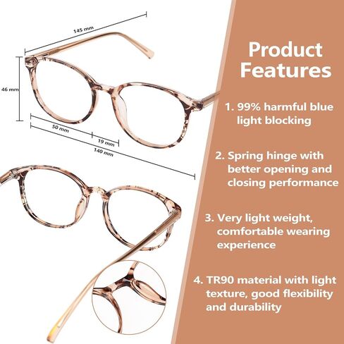 OPTOFENDY Blue Light Glasses for Women, TR90 Blue Light Blocking Glasses Relieve Eyestrain & Anti UV400 Rays in Saudi Arabia