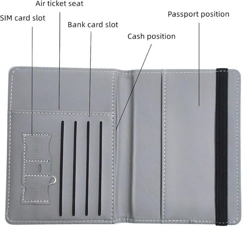 حامل جواز سفر الطائرة ، غلاف جواز سفر عالمي مع فتحة البطاقة وحزام مرن للنساء ، PU Leather Travel Wallet Organizer للحصول على تذاكر جواز السفر بطاقات الائتمان الصعود إلى الصعود (Pink) in Kuwait