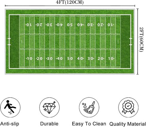 Green Rug 2x4 سجاد منطقة صغيرة ، ملعب كرة قدم أمريكان سبورت أمريكان للعبة الرياضية الخضراء ، سجاد المطبخ القابل للغسل سجاد سجادة غير قابلة للغسل. in Kuwait