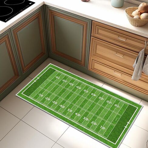 Green Rug 2x4 سجاد منطقة صغيرة ، ملعب كرة قدم أمريكان سبورت أمريكان للعبة الرياضية الخضراء ، سجاد المطبخ القابل للغسل سجاد سجادة غير قابلة للغسل. in Kuwait