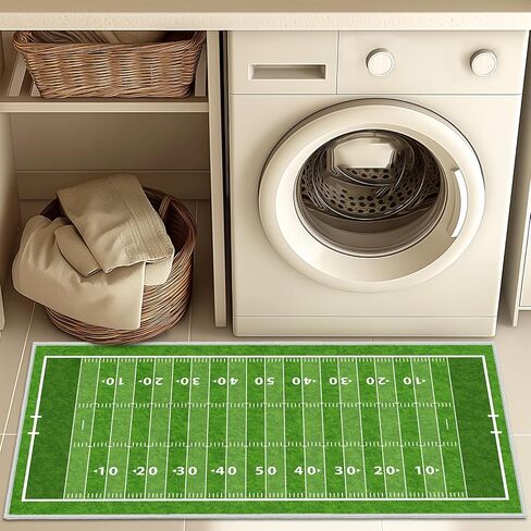 Green Rug 2x4 سجاد منطقة صغيرة ، ملعب كرة قدم أمريكان سبورت أمريكان للعبة الرياضية الخضراء ، سجاد المطبخ القابل للغسل سجاد سجادة غير قابلة للغسل. in Kuwait