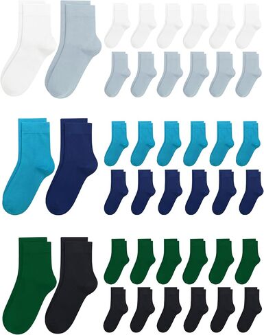 Viscose Bamboo Kids Thin Crew Socks Uniform Boys Girls Bulk Value Unisex Basic Casual Soft Wholesale 48 Pairs in Saudi Arabia